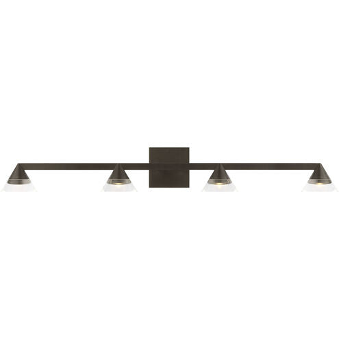 Visual Comfort Modern Collection SLBA76027BZCG Midrand 36.2" 31.7W 2700K LED Bath Vanity Light Bronze Crystal