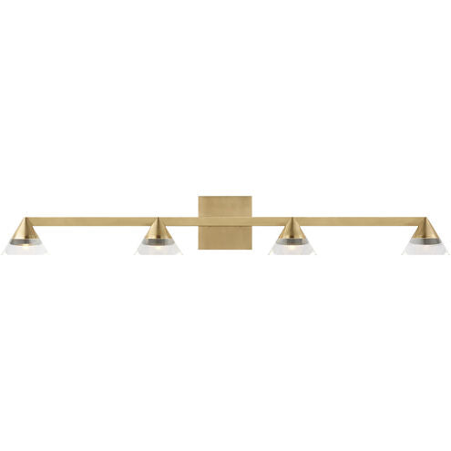 Visual Comfort Modern Collection SLBA76027HABCG Midrand 36.2" 31.7W 2700K LED Bath Vanity Light Hand-Rubbed Antique Brass Crystal