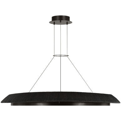 Visual Comfort Architectural SLCH55727WBKBZ 50.5” Noa Chandelier, Wattage: 110W, Lumens: 2921lm, Color Temperature 2700K, Washed Black Sea Grass/Bronze