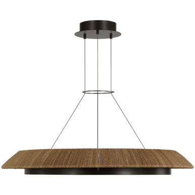 Visual Comfort Architectural SLCH55827NTBZ 38.6” Noa Chandelier, Wattage: 75 W, Lumens: 1980 lm, Color Temperature 2700K, Bronze - Shade: Natural Sea Grass