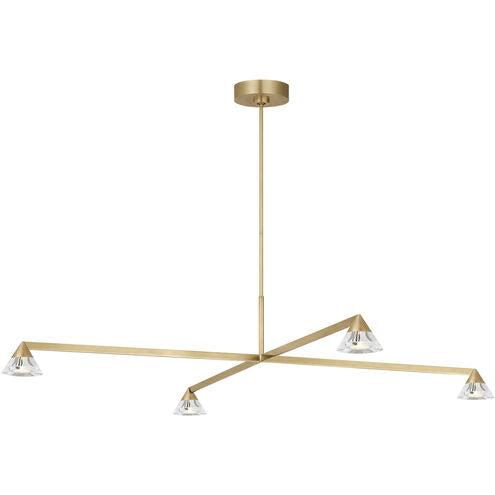 Visual Comfort Modern Collection SLCH75227HABCG Midrand 52" 31.9W 2700K LED Chandelier Hand-Rubbed Antique Brass Crystal