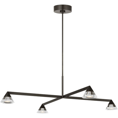 Visual Comfort Modern Collection SLCH75427BZCG Midrand 37.4" 31.9W 2700K LED Chandelier Bronze Crystal