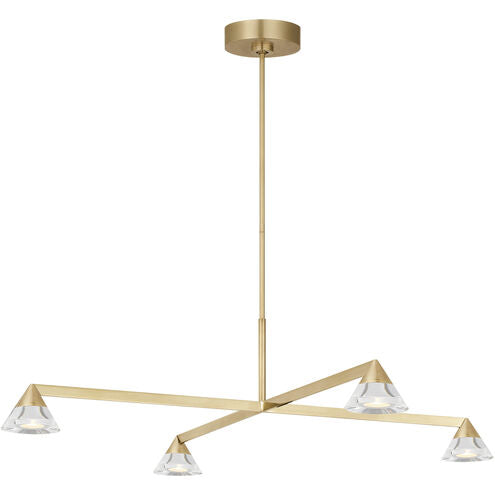 Visual Comfort Modern Collection SLCH75427HABCG Midrand 37.4" 31.9W 2700K LED Chandelier Hand-Rubbed Antique Brass Crystal