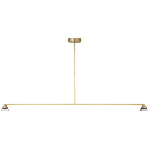 Visual Comfort Modern Collection SLLS75327HABCG Midrand 60" 26.2W 2700K LED Linear Chandelier Hand-Rubbed Antique Brass Crystal