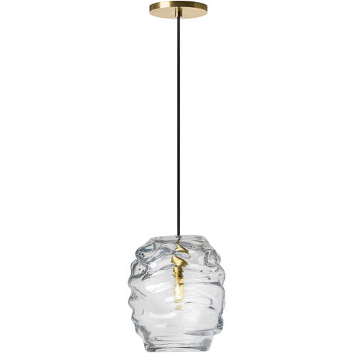 Visual Comfort Modern Collection SLPD865HABCG Sean Lavin Audra Pendant Ceiling Light 120V Hand-Rubbed Antique Brass Clear Glass