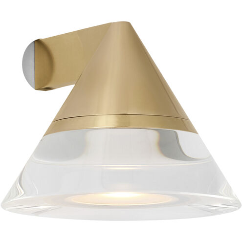 Visual Comfort Modern Collection SLTS75527HABCG Midrand 3.5" 9.5W 2700K LED Task Sconce Hand-Rubbed Antique Brass Crystal