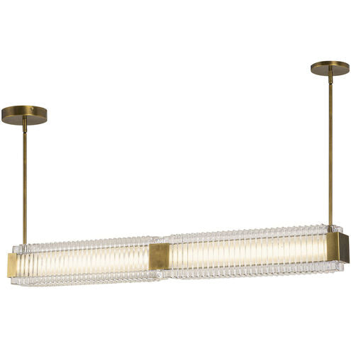 Alora Lighting LP374247VBCR-UNV Alai LED 47 inch Vintage Brass Linear Pendant Ceiling Light