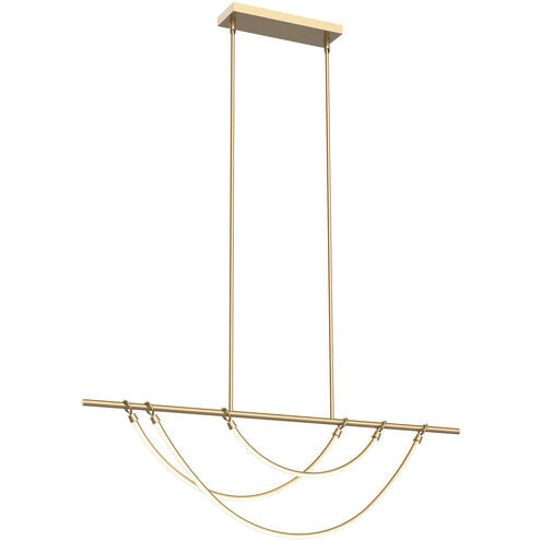 Alora Lighting LP317460UB Aryas LED 48 inch Vintage Brass Linear Pendant Ceiling Light