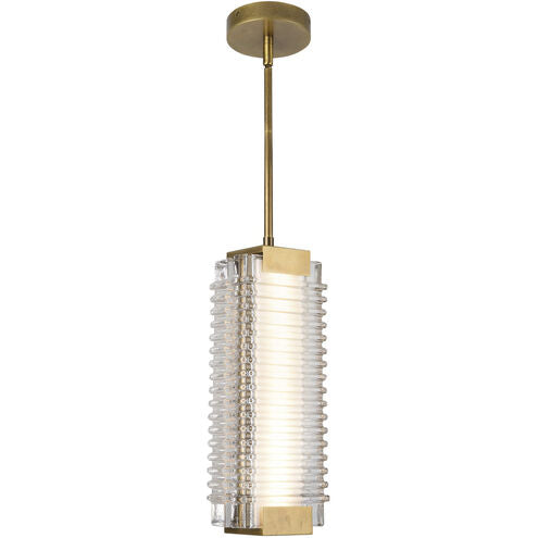 Alora Lighting PD374316VBCR-UNV Alai LED 4.13 inch Vintage Brass Pendant Ceiling Light
