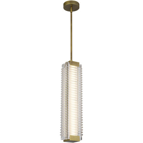 Alora Lighting PD374624VBCR-UNV Alai LED 4.13 inch Vintage Brass Pendant Ceiling Light