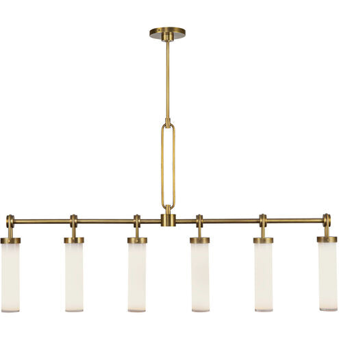 Alora Lighting LP355652VBGO Wynwood 6 Light 52.38 inch Vintage Brass Linear Pendant Ceiling Light