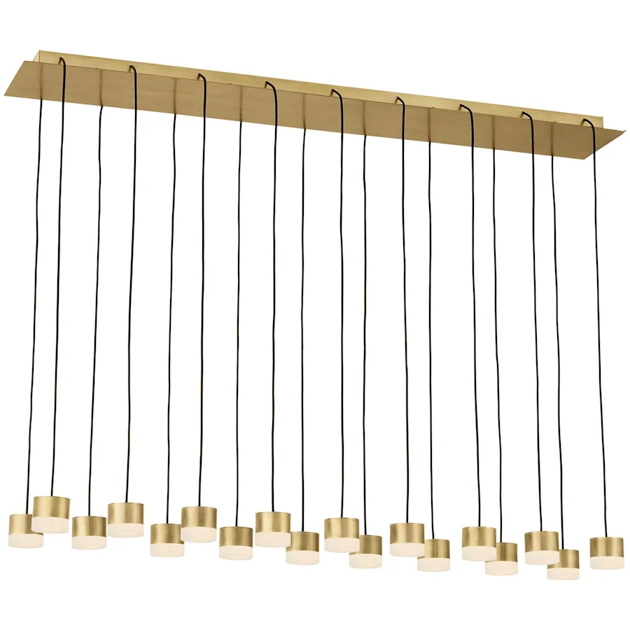 Visual Comfort Modern Collection SLCH52430HAB-277 Sean Lavin Gable 27 Light 12.6 Inch Hand Rubbed Antique Brass Chandelier LED 116.1W 3000K