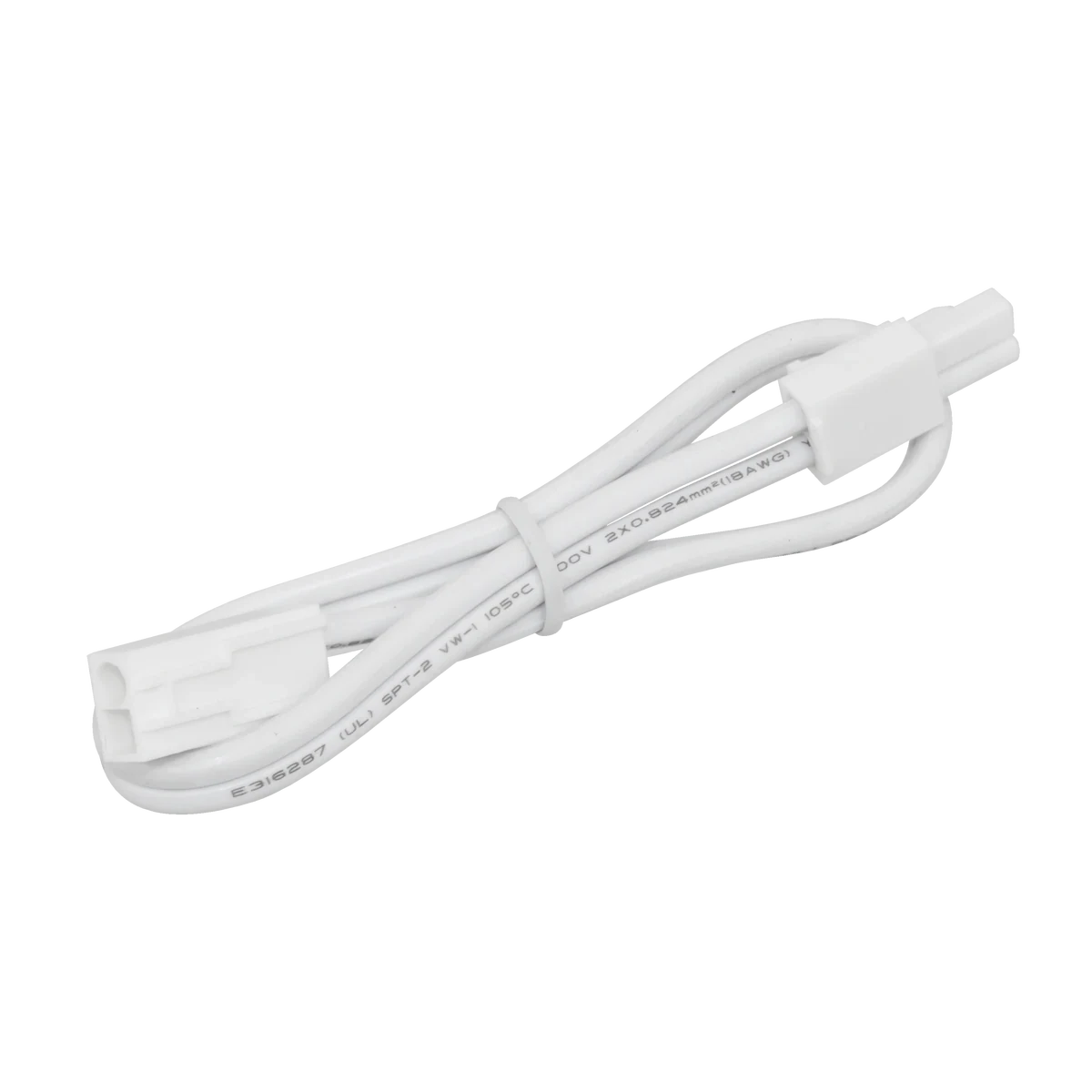 American Lighting ALLVPEX24WH-B 24" Linking Ext For 120V Puck Lights - CULUS, White Wire - Bulk Pack White