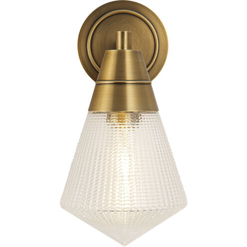 Alora Lighting WV348106VBPG Willard 1 Light 6 inch Vintage Brass Bath Vanity Light Wall Light in Clear Prismatic Glass