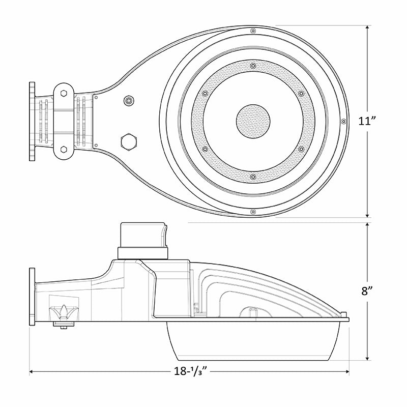 Westgate Lighting LRX-50-120W-MCTP, X-Gen Barn Garage Area Light With Arm Adjustable 50W-120W Adj 3000K/4000K/5000K 120-277V 0-10V Dimming