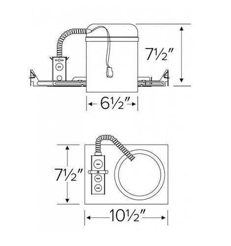 ELCO Lighting E6LC Cedar System Modern 6 inch New Construction IC Airtight Recessed Lighting Housing with Driver- BuyRite Electric