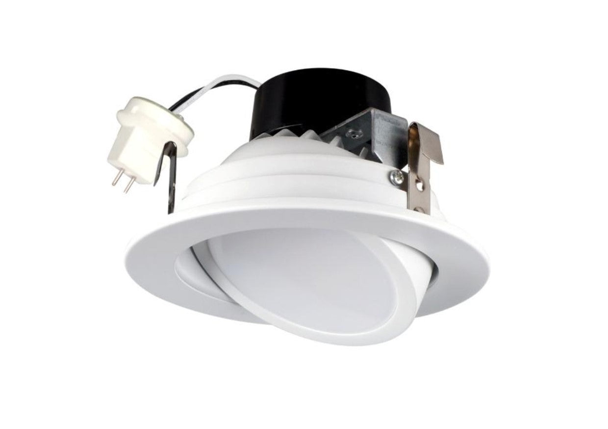 4 Inch Bi Pin Gimbal Low Voltage Adjustable 3000K White Finish