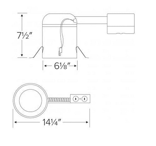 ELCO Lighting E6LRC12ICAD Cedar System Contemporary 6 inch Remodel IC Airtight Recessed Lighting Housing with Driver 1250 Lumens Triac/ELV/0-10V 120/277V