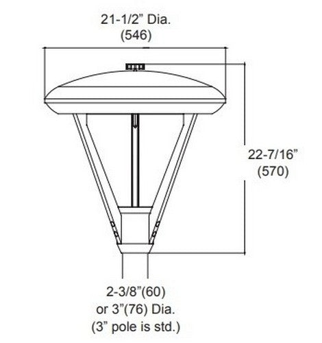 Utopia Lighting LPT-2 LED Post Top Light, 30W 60W- BuyRite Electric