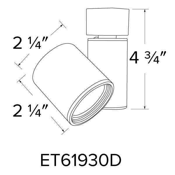 ELCO Lighting ET61930DB LED Gordian Track Fixture 15W 3000K 1150 lm 120V Black Finish