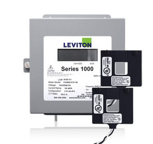 Leviton 1K240-1W Series 1000 Submeter 100A 1P/3W Indoor Kit with 2 Split Core Current Transformers 120 ~ 208V - BuyRite Electric