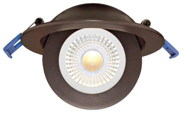 ELCO Lighting ERT416CT5BZ 4 Inch Floating Adjustable Eyeball Downlight with 5-CCT Switch Bronze Finish