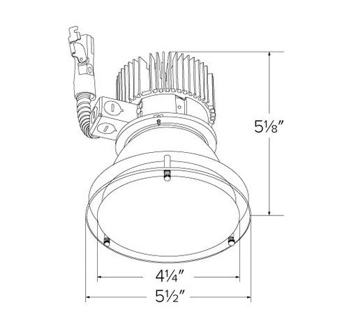 ELCO Lighting E412L2030H 4 Inch LED Light Engine with Drop Glass Trim Haze Finish 3000K 2000 lm