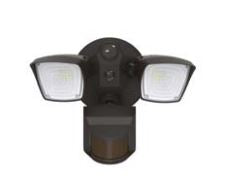 20 Watt LED Security Flood Light Fixture with Motion Sensor 5000K Bronze