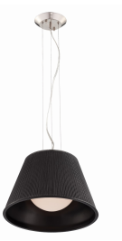 Eurofase Lighting 23067-035 Ribo 1 Light 13 inch Pendant Ceiling Light in Black Small Chrome Finish