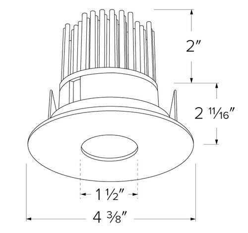 ELCO Lighting E329C1027C 3 Inch LED Light Engine with Pinhole Trim Chrome with White Ring Finish 1000 Lumens 2700K