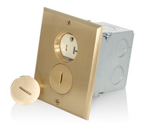 Leviton 25349-TFB Tamper-Resistant Floor Box Duplex Receptacle 15A / 125 V - BuyRite Electric