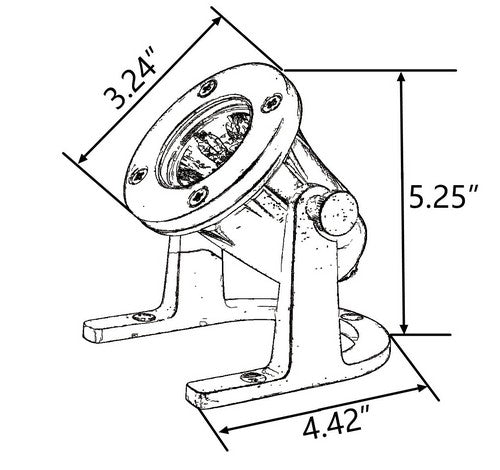 ABBA Lighting USA 5W ULB01 Cast Brass Underwater Light 12V AC / DC