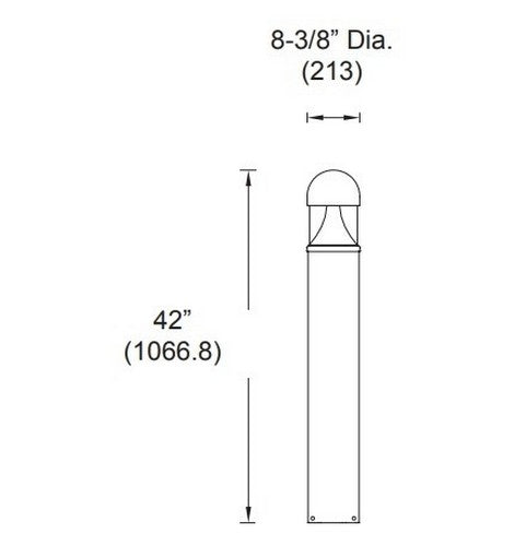 Utopia Lighting BLD2-B 8" Dia. LED Bollard Light, 25W 60W- BuyRite Electric