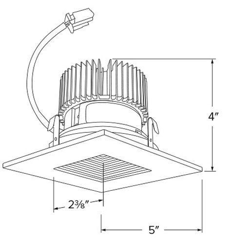 ELCO Lighting E415C12 Cedar System Contemporary LED 4 inch Recessed Lighting Light Engine with Square on Square Baffle - BuyRite Electric