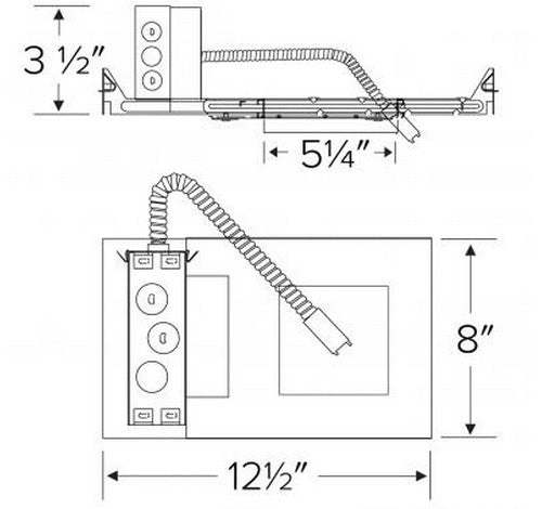ELCO Lighting E4SQLFU30D 4 Inch Square Plaster Frame with Driver 3000 lm 120/277V (0-10V/Triac/ELV)