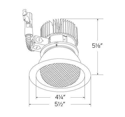 ELCO Lighting E411L2035H 4 Inch LED Light Engine with Wall Wash Trim Haze Finish 3500K 2000 lm