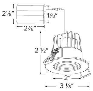ELCO Lighting ERT214 2 Inch White LED Round Baffle - BuyRite Electric