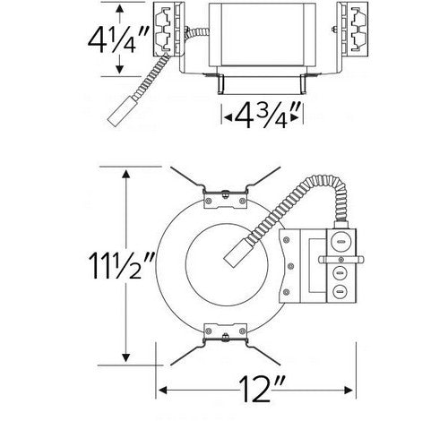 ELCO Lighting E4LHU20D 4 Inch New Construction Architectural Frame with Driver 2000 lm 120/277V (Triac/ELV/0-10V)