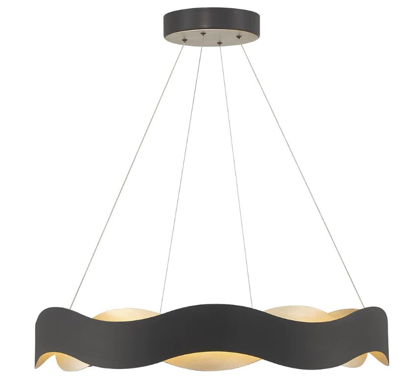 Eurofase lighting 31384-021 Vaughan LED 33.5 inch Chandelier Ceiling Light Black and Nickel Finish