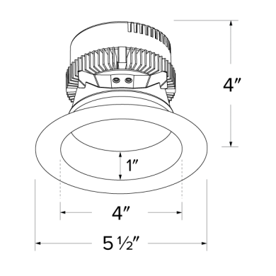 ELCO Lighting EL475CT5DBB 4 Inch 0-10V LED Inserts with 5-CCT and 3-Lumen Switch Black Finish