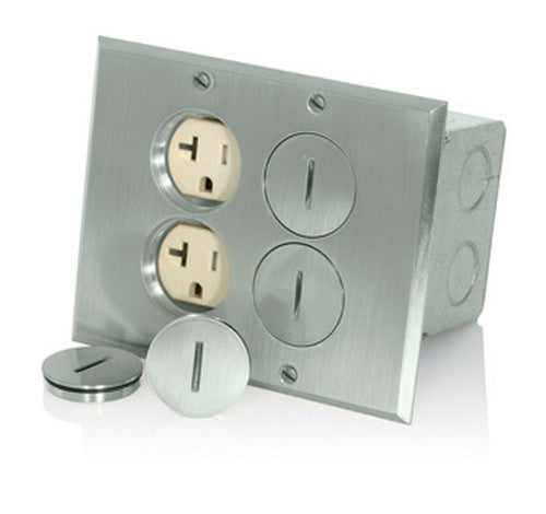 Leviton 35349-TFN 2 Gang Floor Box Tamper-Resistant Receptacle 20A / 125 V - BuyRite Electric