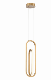 Eurofase Lighting 37038-021 LED Demark 6 inch Pendant Ceiling Light Satin Gold Finish