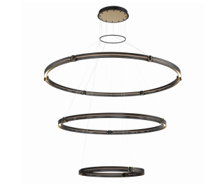 Eurofase Lighting 37056-018 LED Admiral 62 inch Painting Chandelier Ceiling Light Matte Black/Gold Finish