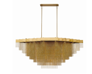 Eurofase Lighting 37097-011 LED Bloomfield 29 inch Chandelier Ceiling Light Antique Brush Gold Finish
