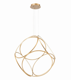 Eurofase Lighting 37104-023 LED Glenview 34 inch Pendant Ceiling Light Large Gold Finish