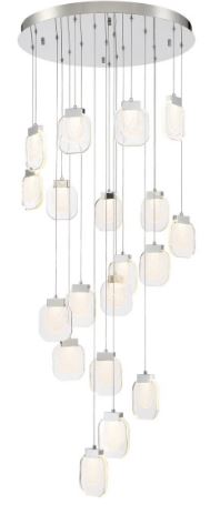 Eurofase Lighting 37192-023 LED Paget 19 Light Pendant Ceiling Light Chrome Finish