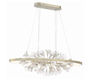 Eurofase Lighting 37344-016 LED Clayton 26 inch Chandelier Ceiling Light Silver With Brushed Gold Finish
