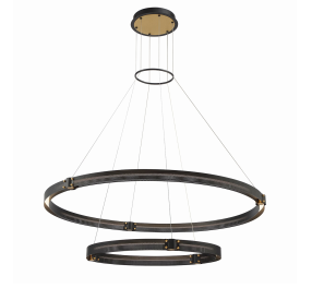 Eurofase Lighting 37385-019 LED Admiral 48 inch Chandelier Ceiling Light Medium Matte Black/Gold Finish