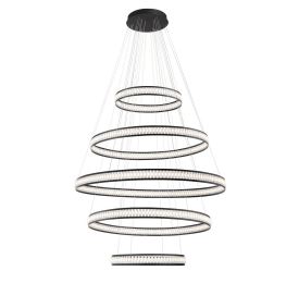 Eurofase Lighting 37503-017 LED Forster 60 Inch 5-Tier Round Chandelier Ceiling Light Black Finish