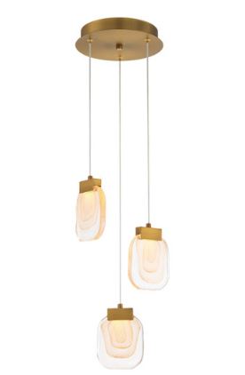 Eurofase Lighting 38042-010 LED Paget 10 inch Chandelier Ceiling Light Gold Finish